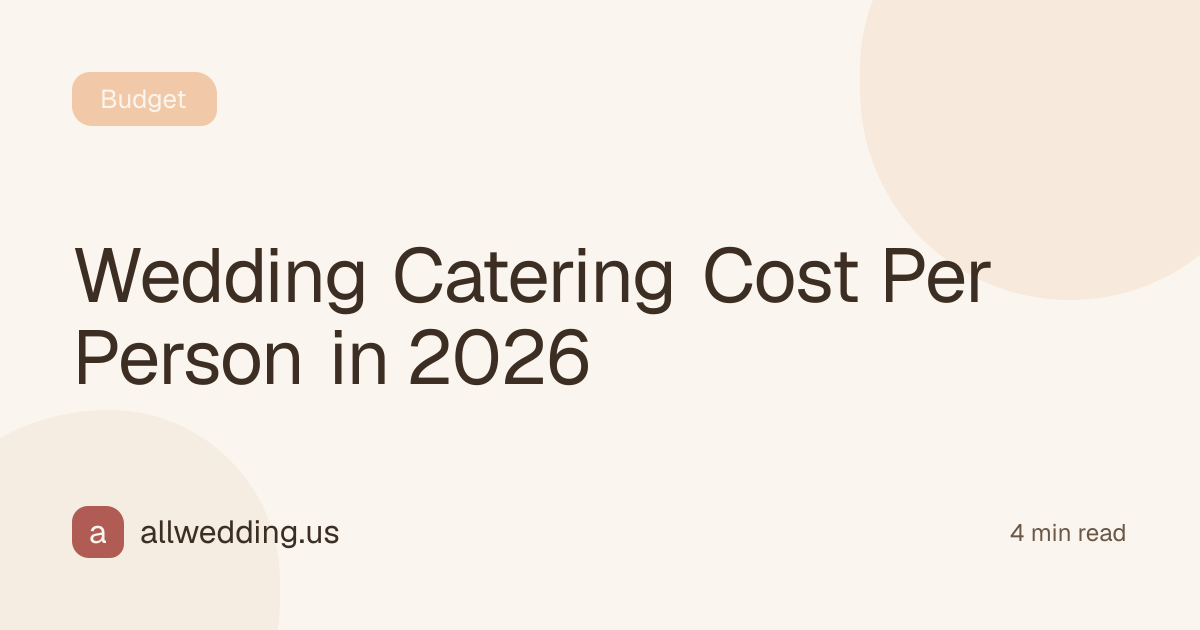 Wedding Catering Cost Per Person in 2026 | All Wedding